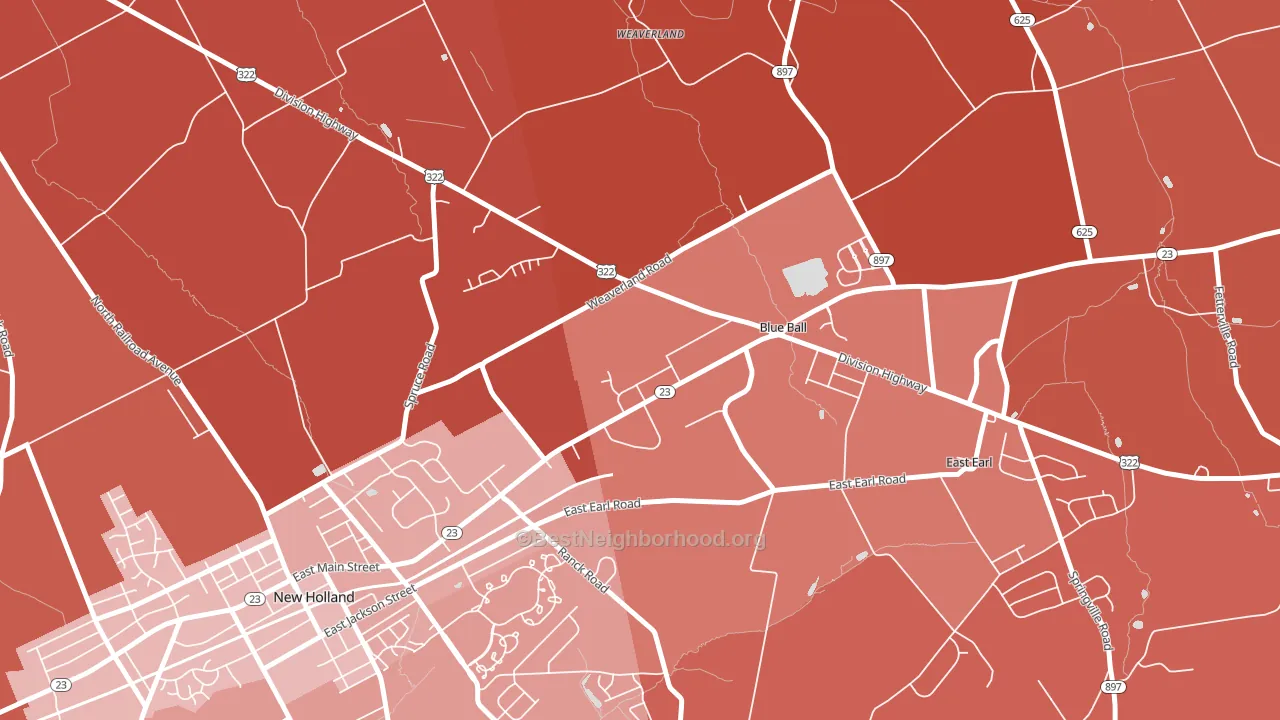 17506, PA block-group political-lean map