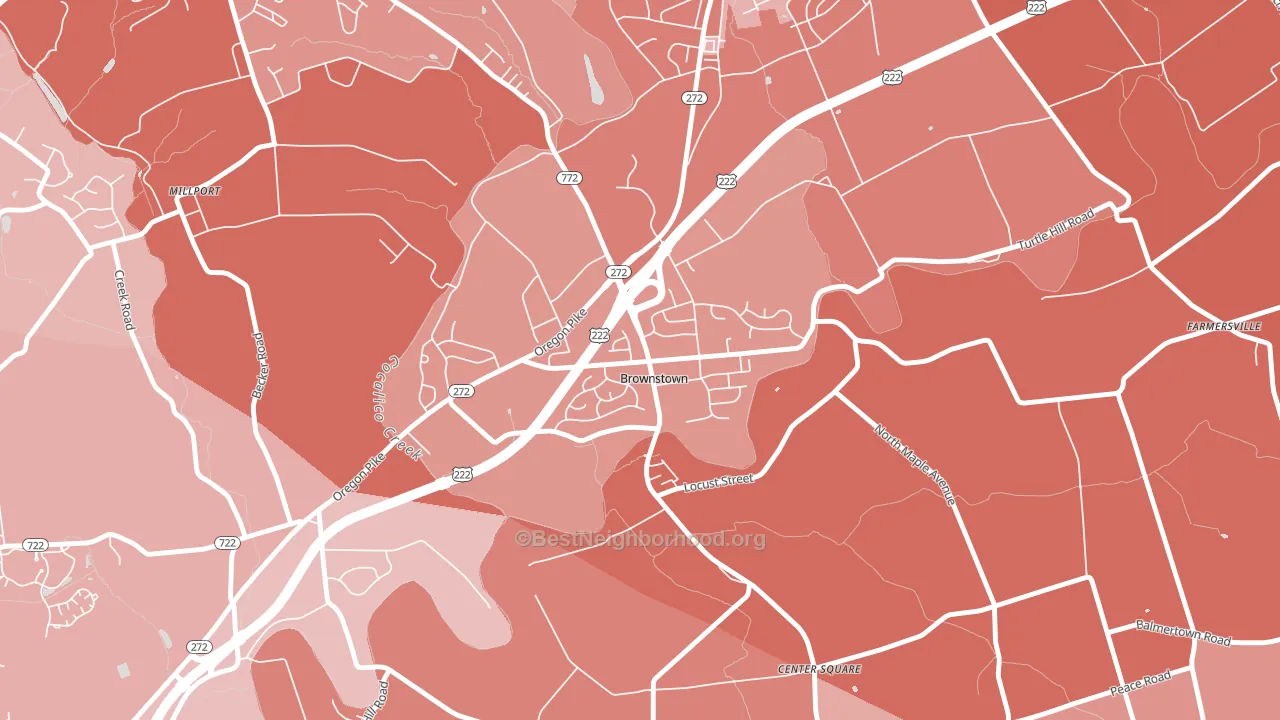 17508, PA block-group political-lean map