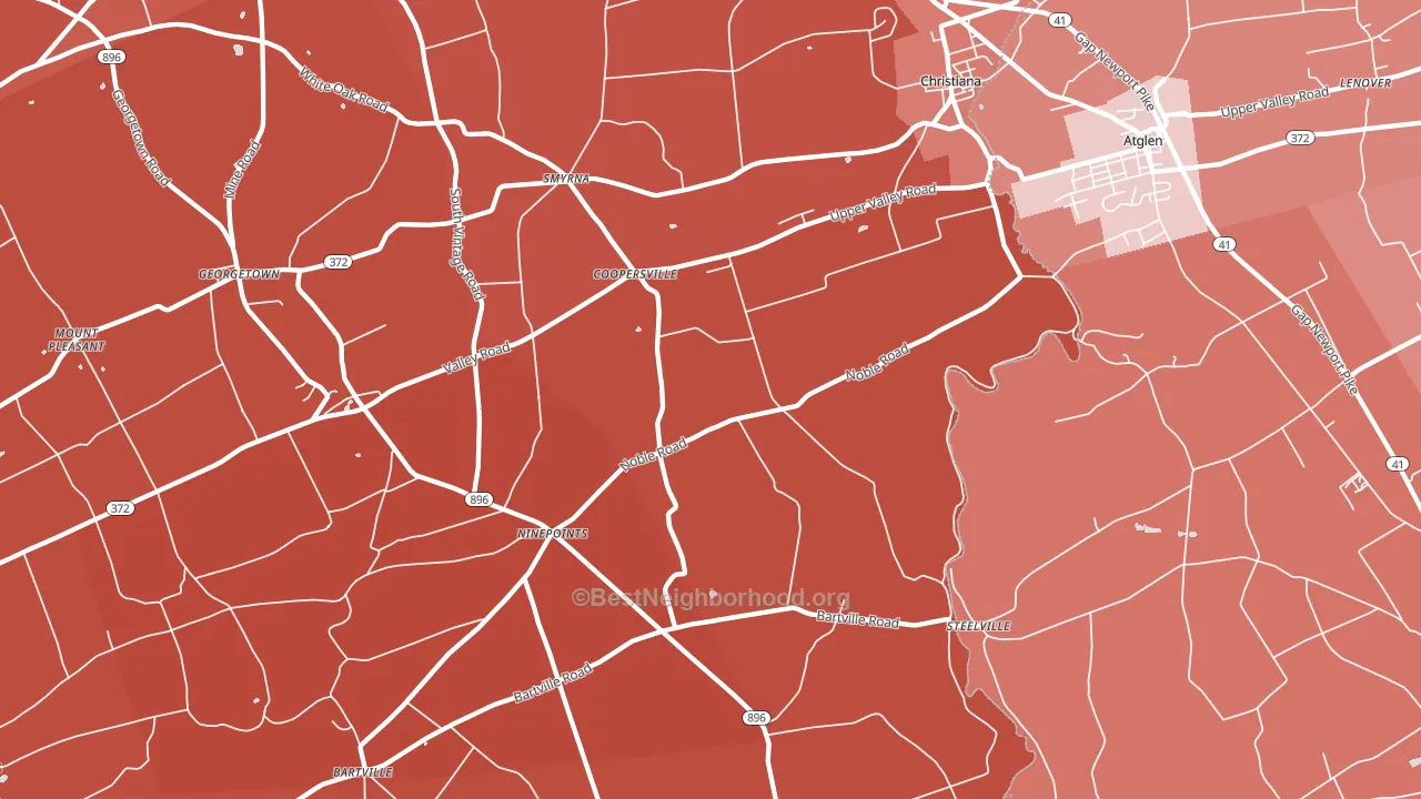 17509, PA block-group political-lean map
