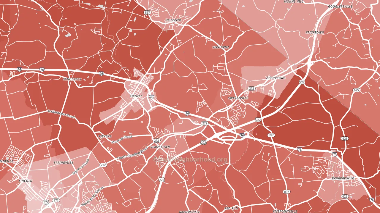 17517, PA block-group political-lean map