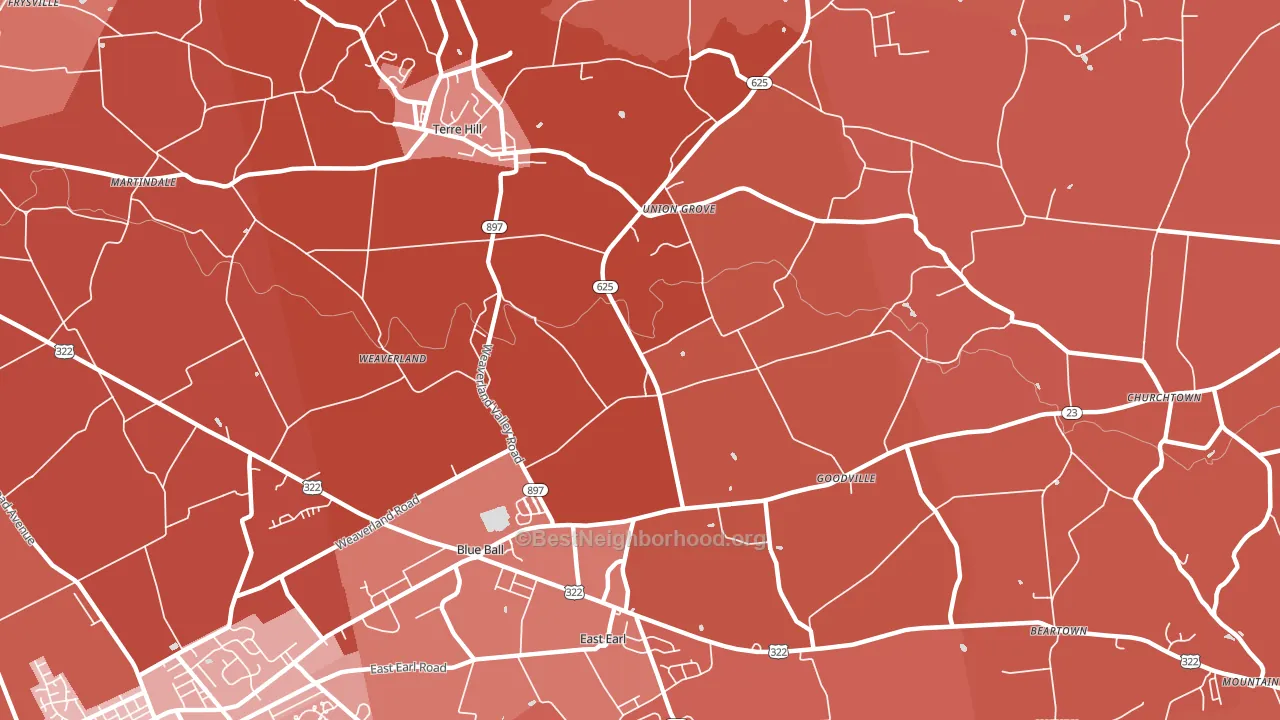 17519, PA block-group political-lean map
