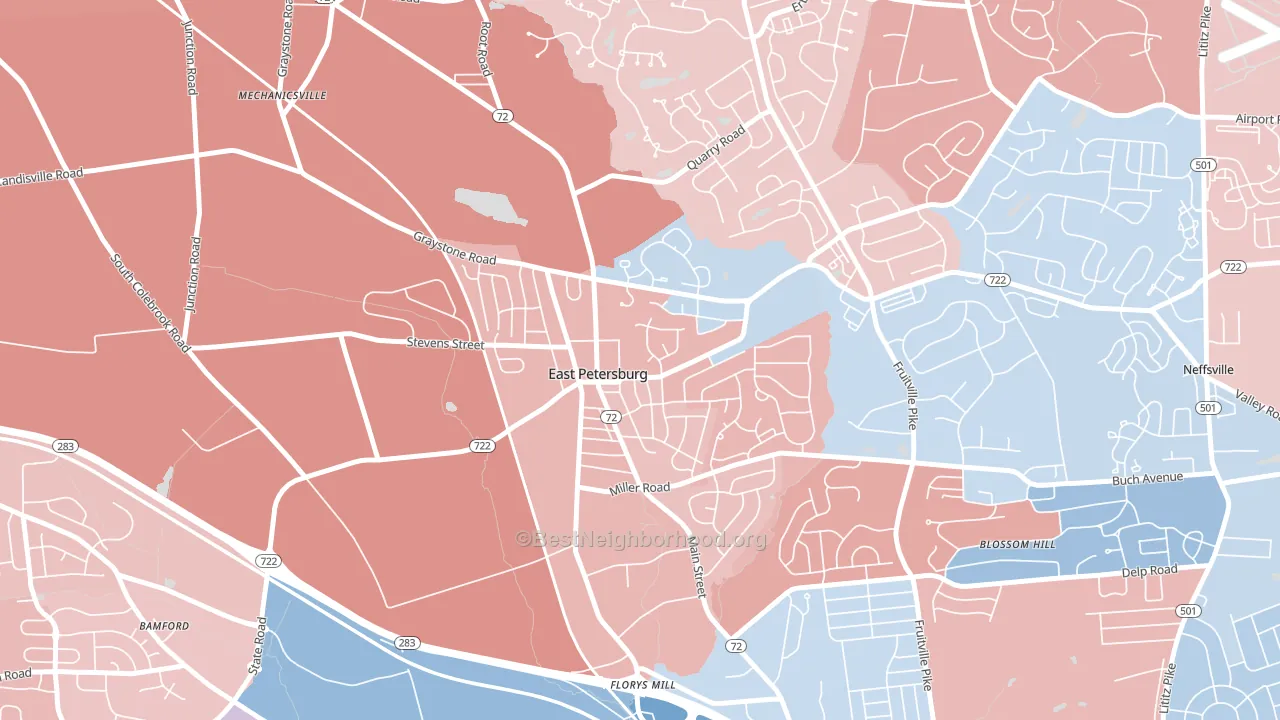 17520, PA block-group political-lean map