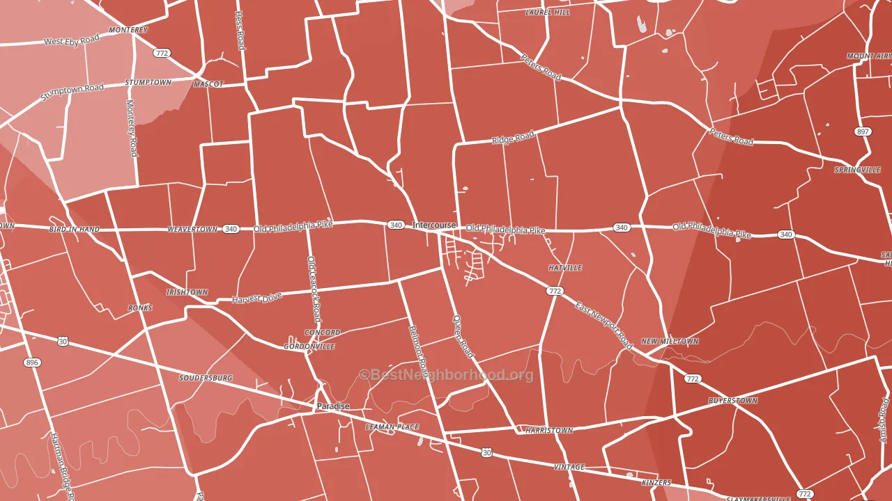 17529, PA block-group political-lean map