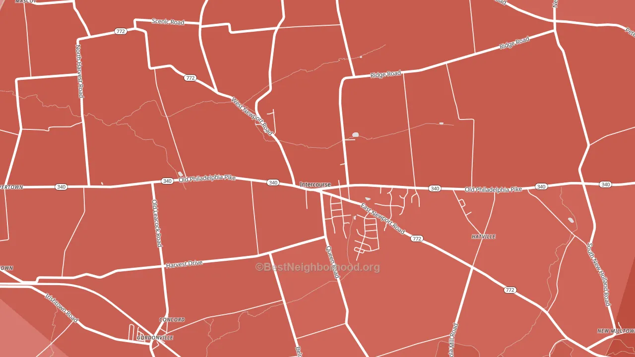 17534, PA block-group political-lean map