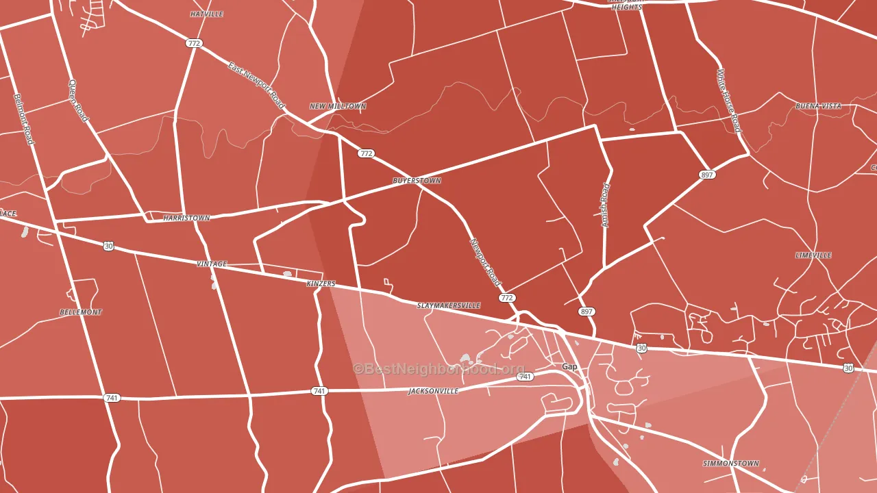 17535, PA block-group political-lean map