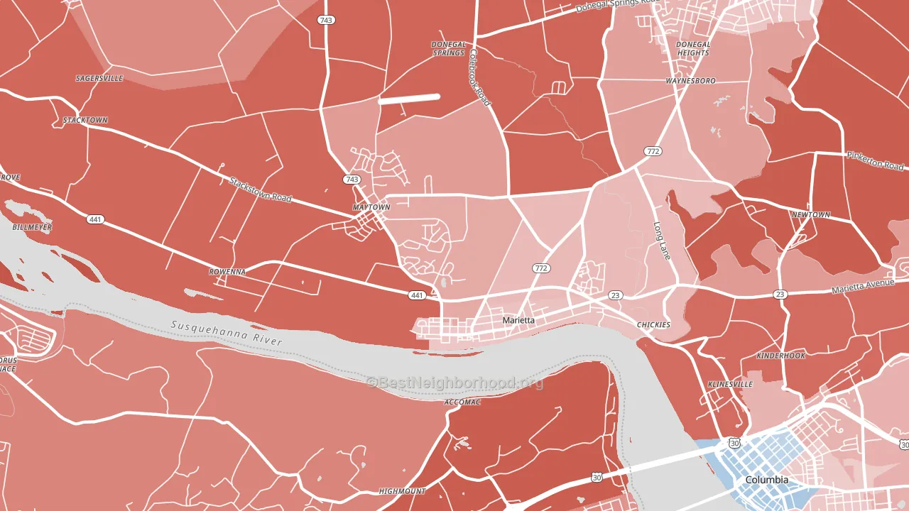17547, PA block-group political-lean map