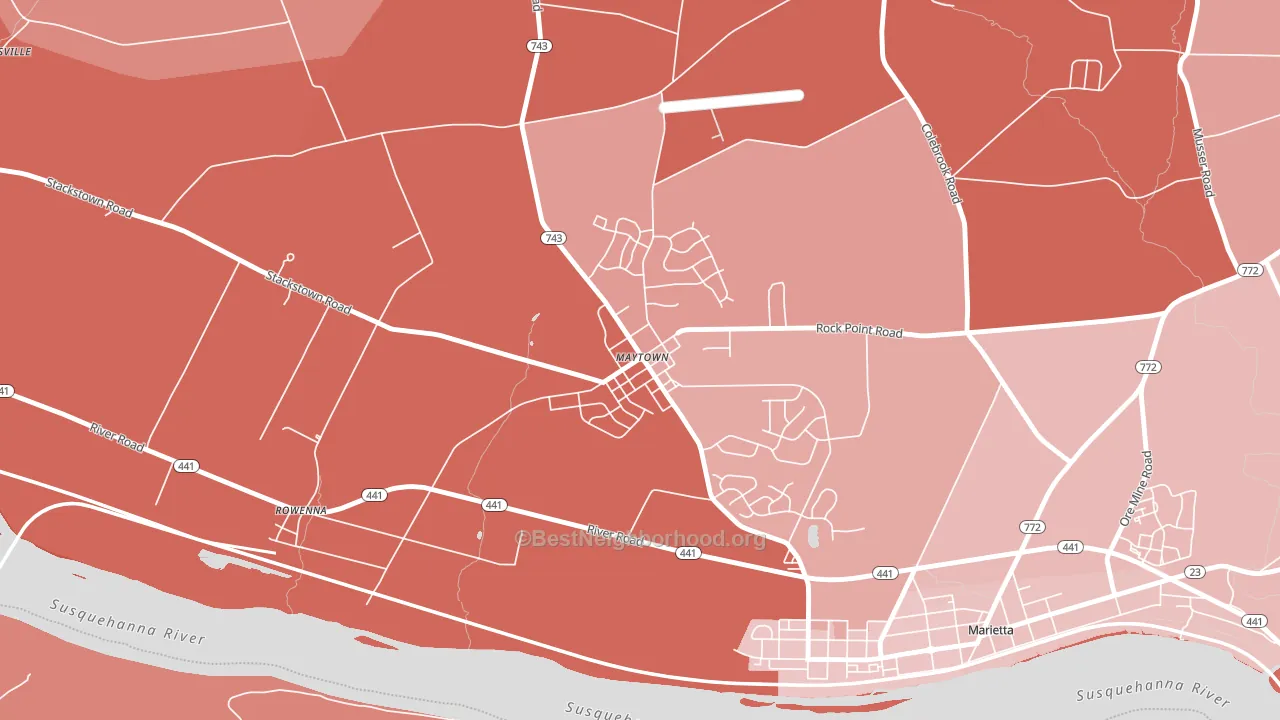 17550, PA block-group political-lean map