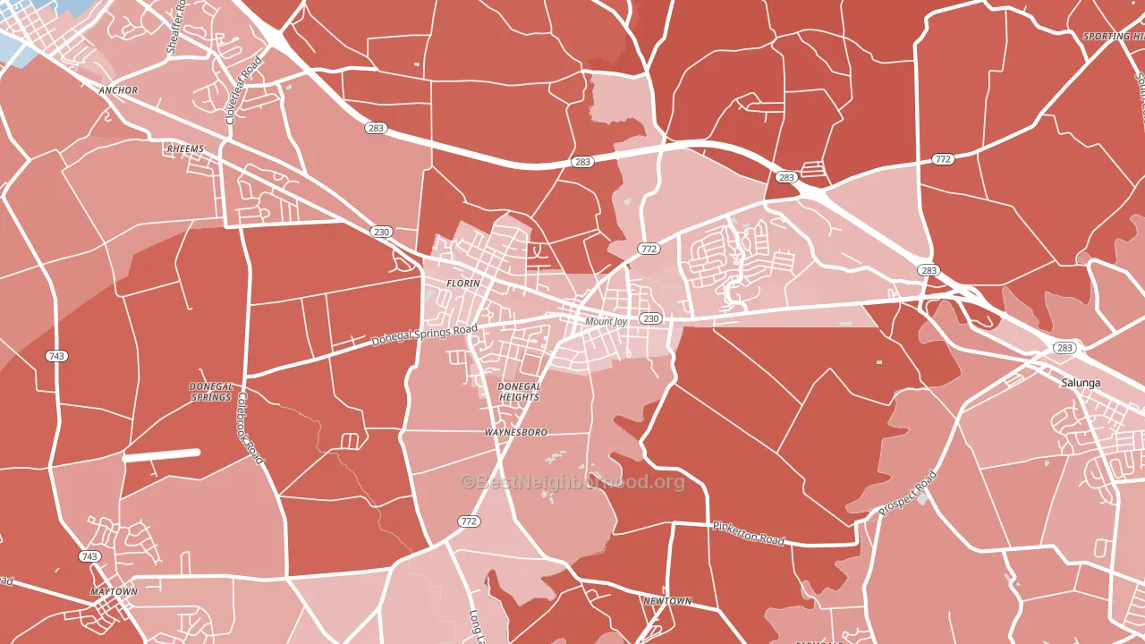 17552, PA block-group political-lean map