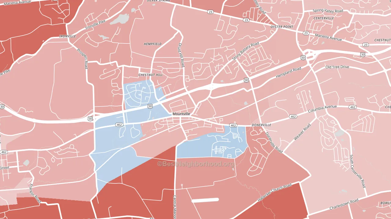 17554, PA block-group political-lean map