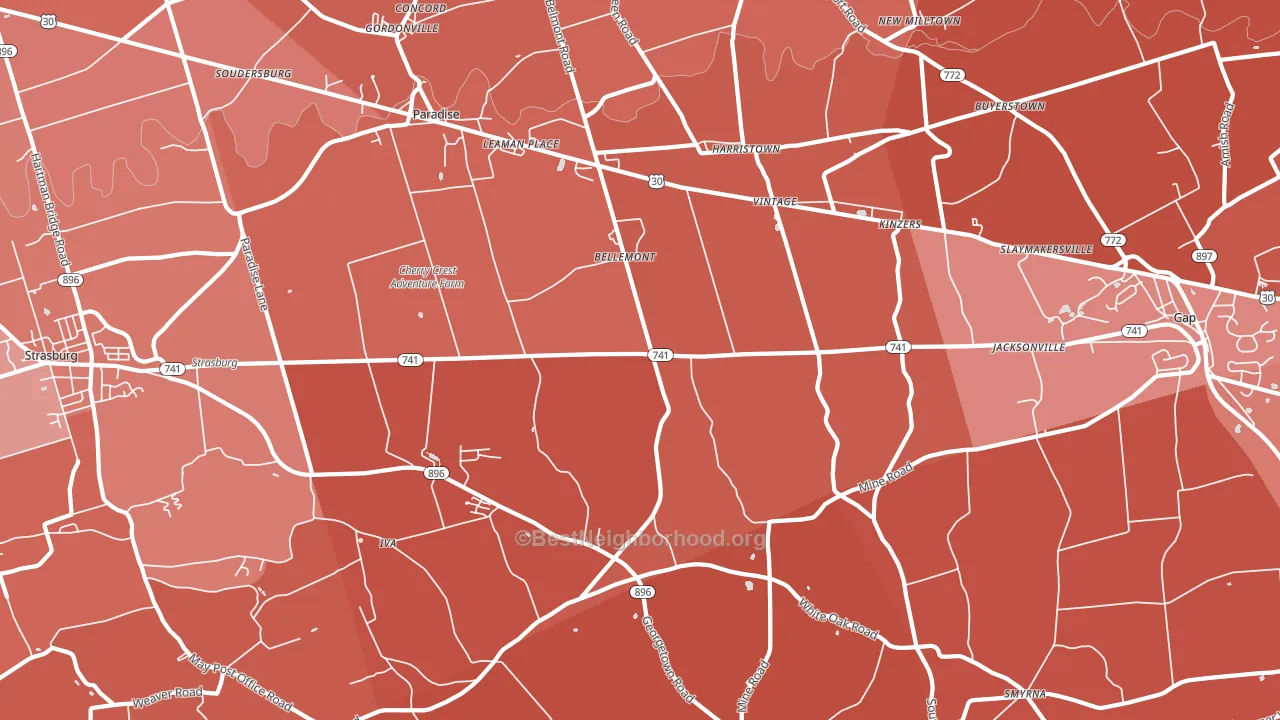 17562, PA block-group political-lean map