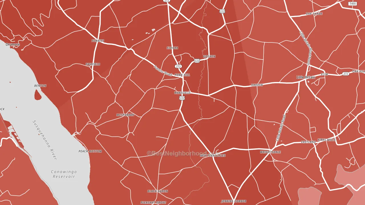 17563, PA block-group political-lean map