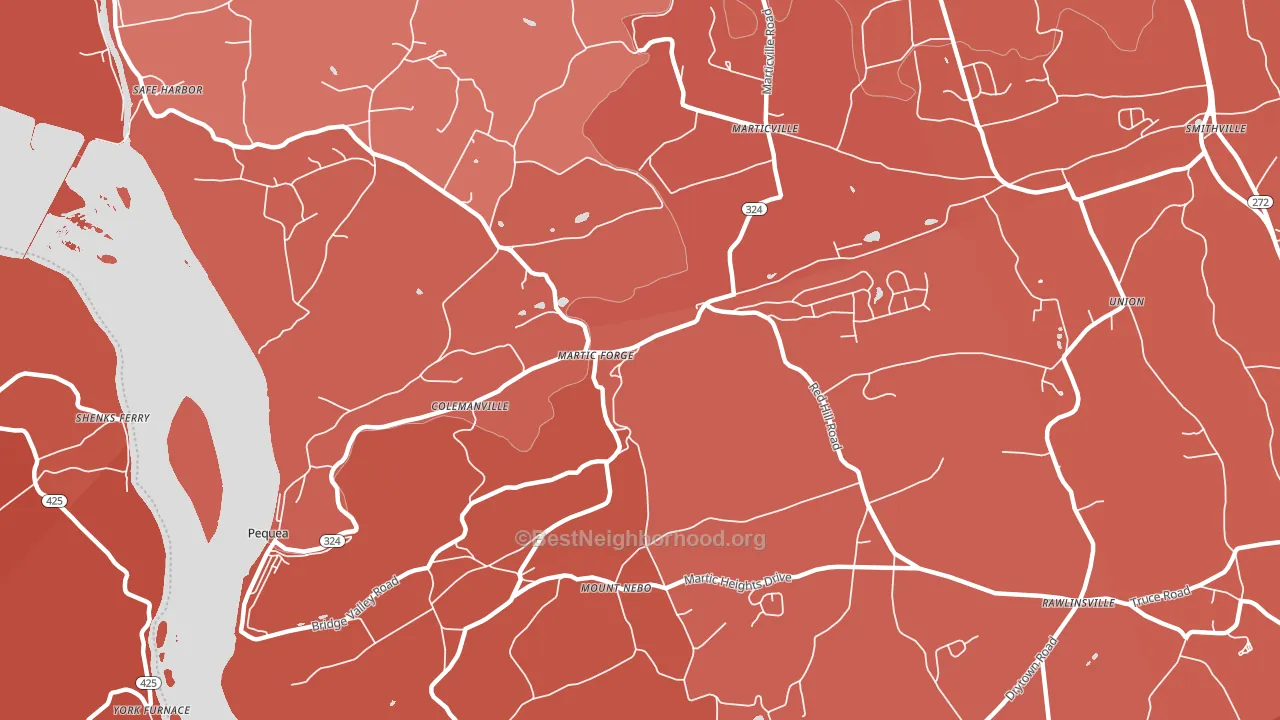 17565, PA block-group political-lean map