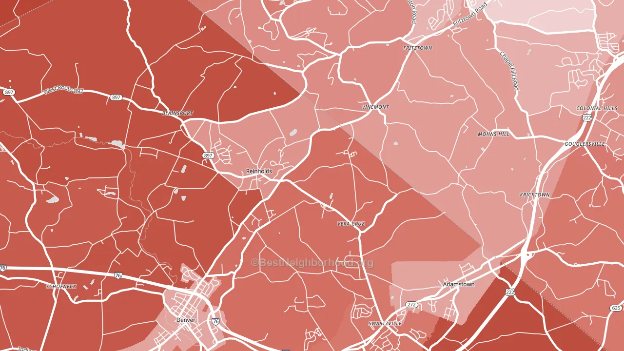 17569, PA block-group political-lean map