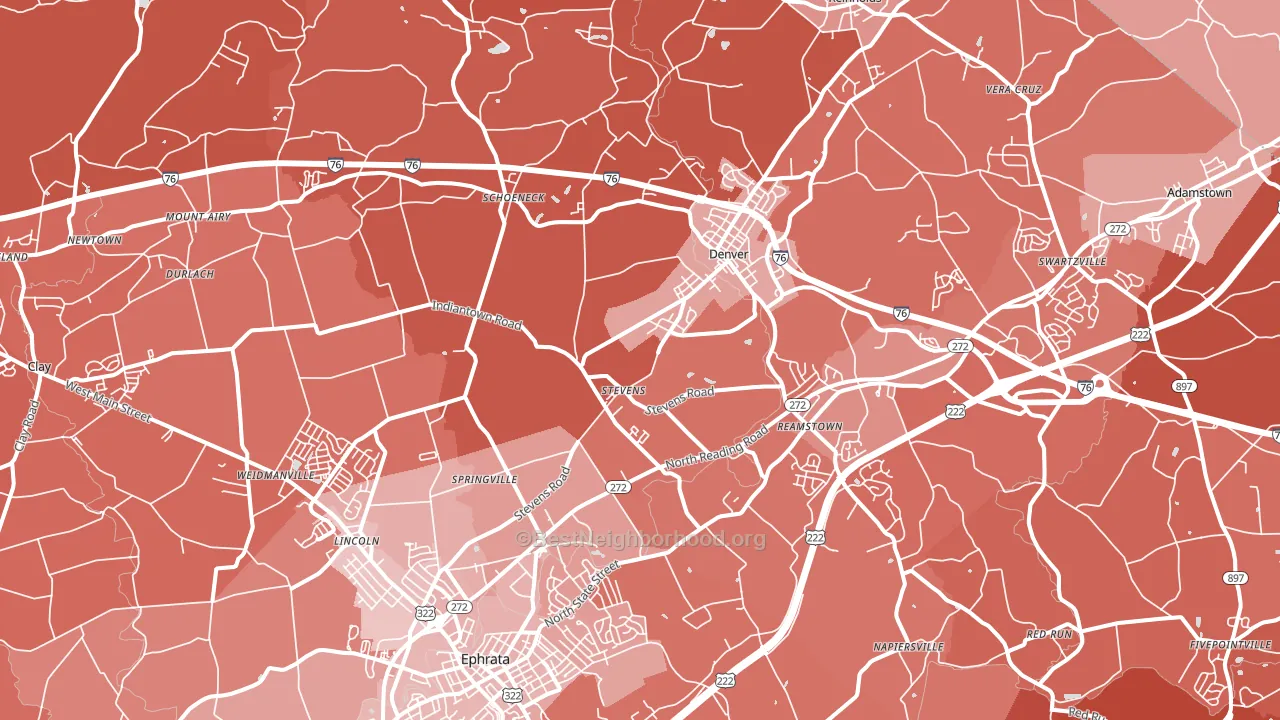 17578, PA block-group political-lean map
