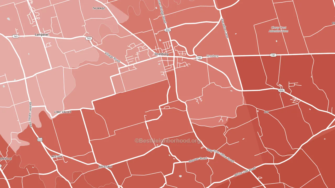 17579, PA block-group political-lean map