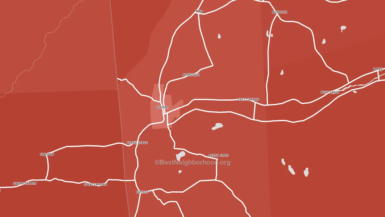 17724, PA block-group political-lean map
