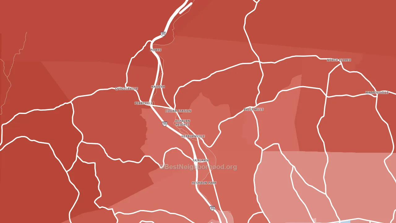 17728, PA block-group political-lean map