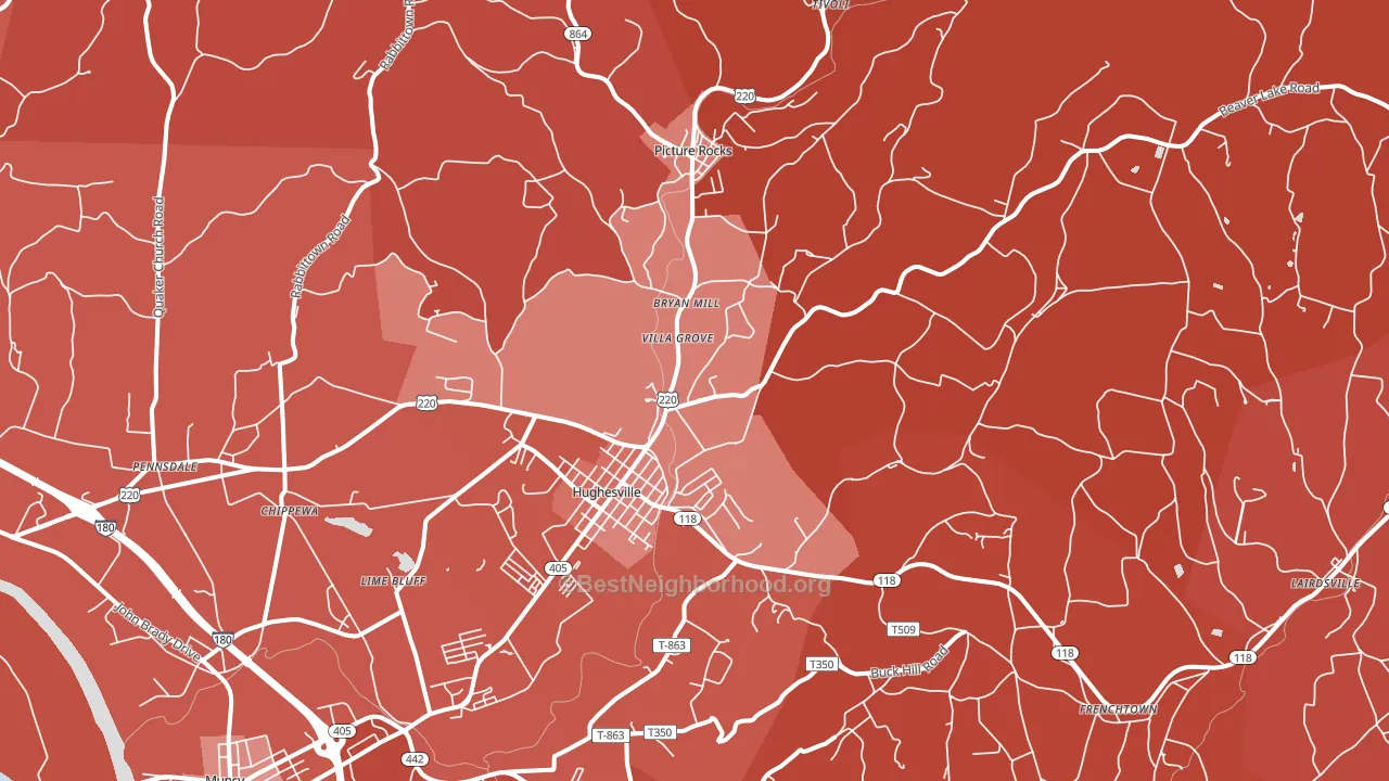 17737, PA block-group political-lean map