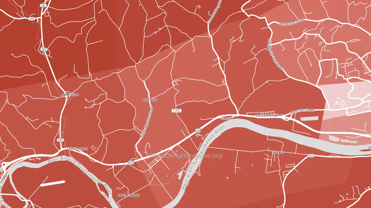17744, PA block-group political-lean map