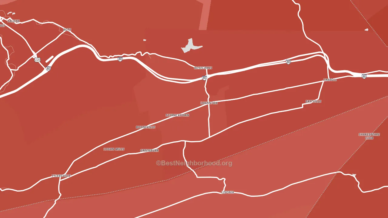 17747, PA block-group political-lean map