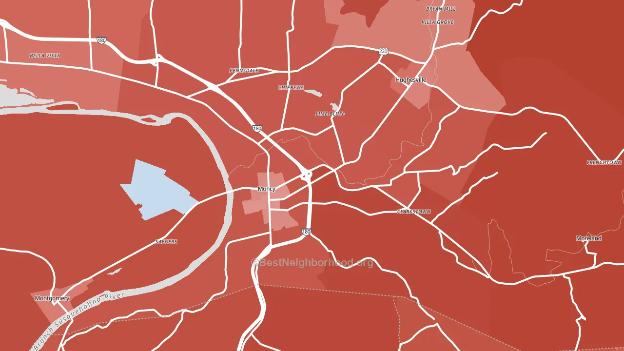 17756, PA block-group political-lean map