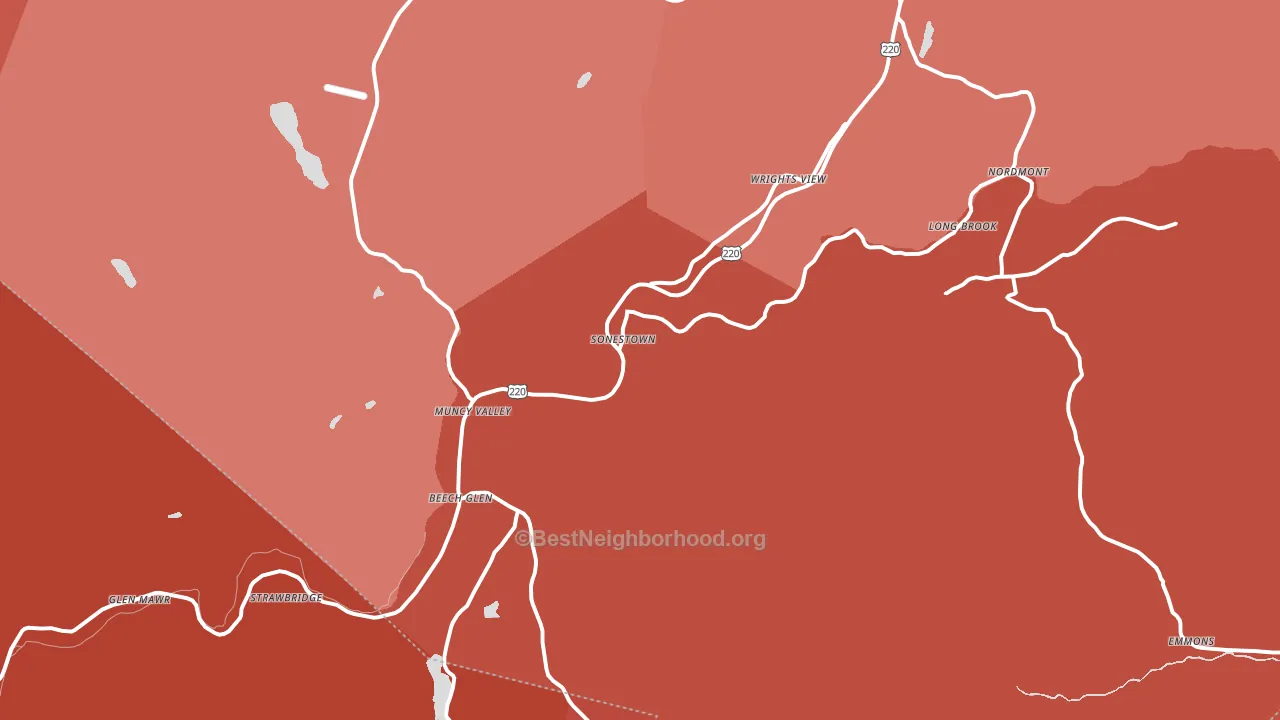 17758, PA block-group political-lean map