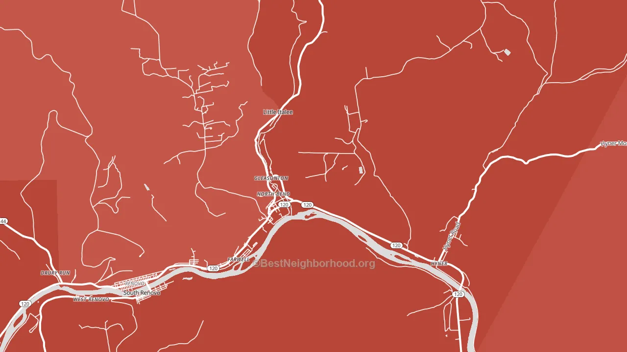 17760, PA block-group political-lean map