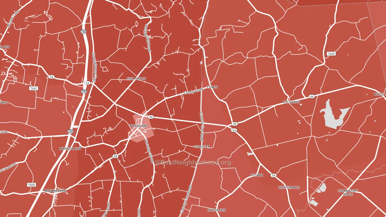 17772, PA block-group political-lean map