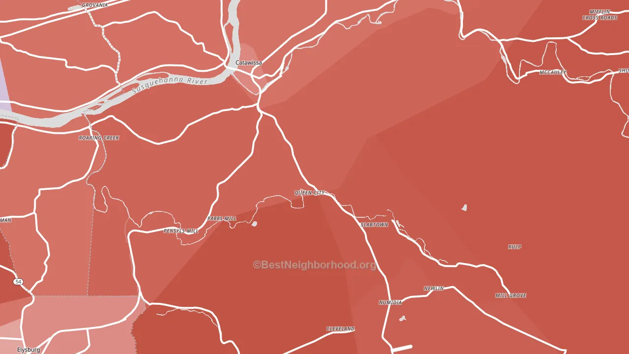 17820, PA block-group political-lean map