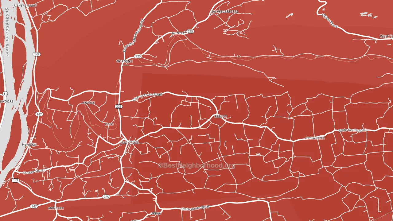 17823, PA block-group political-lean map