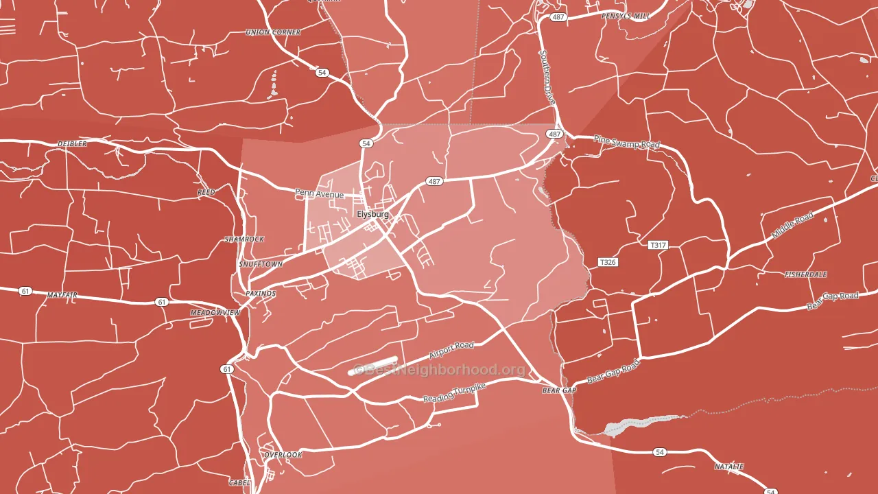 17824, PA block-group political-lean map
