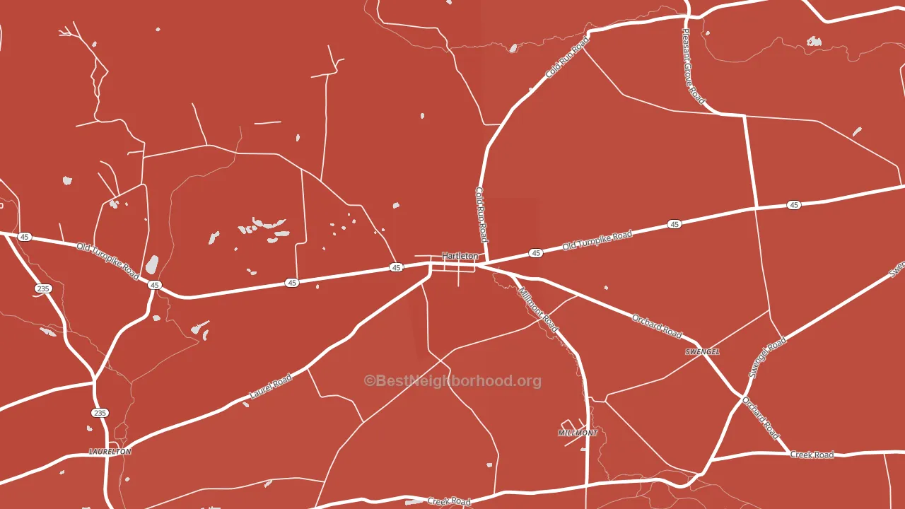 17829, PA block-group political-lean map