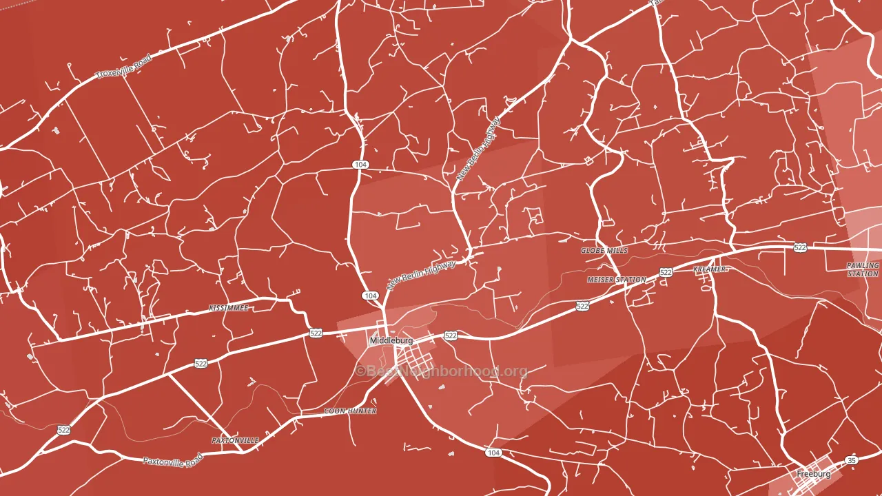 17842, PA block-group political-lean map