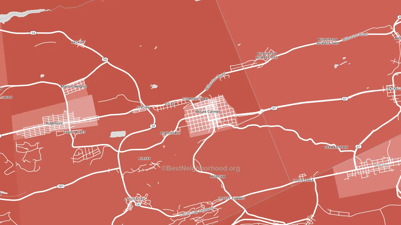 17851, PA block-group political-lean map