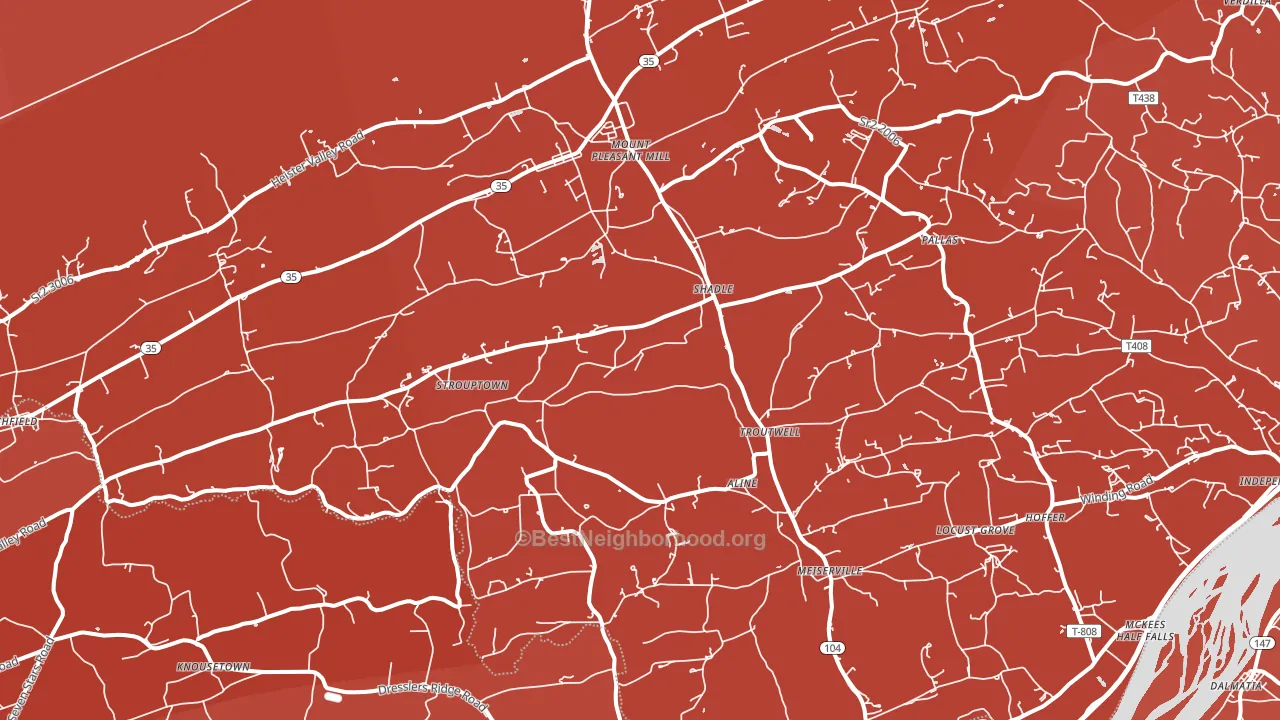 17853, PA block-group political-lean map