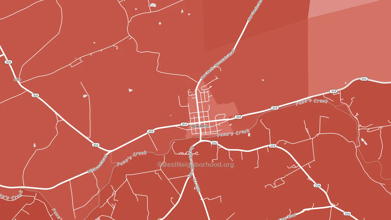 17855, PA block-group political-lean map
