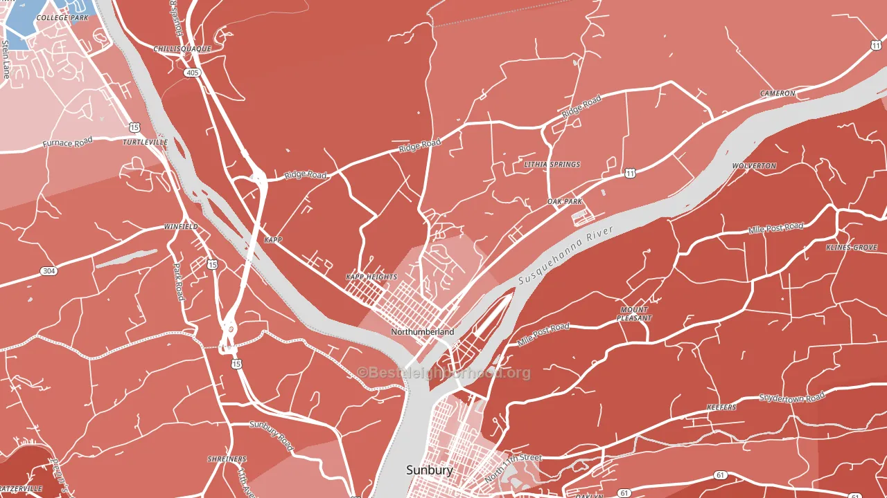17857, PA block-group political-lean map