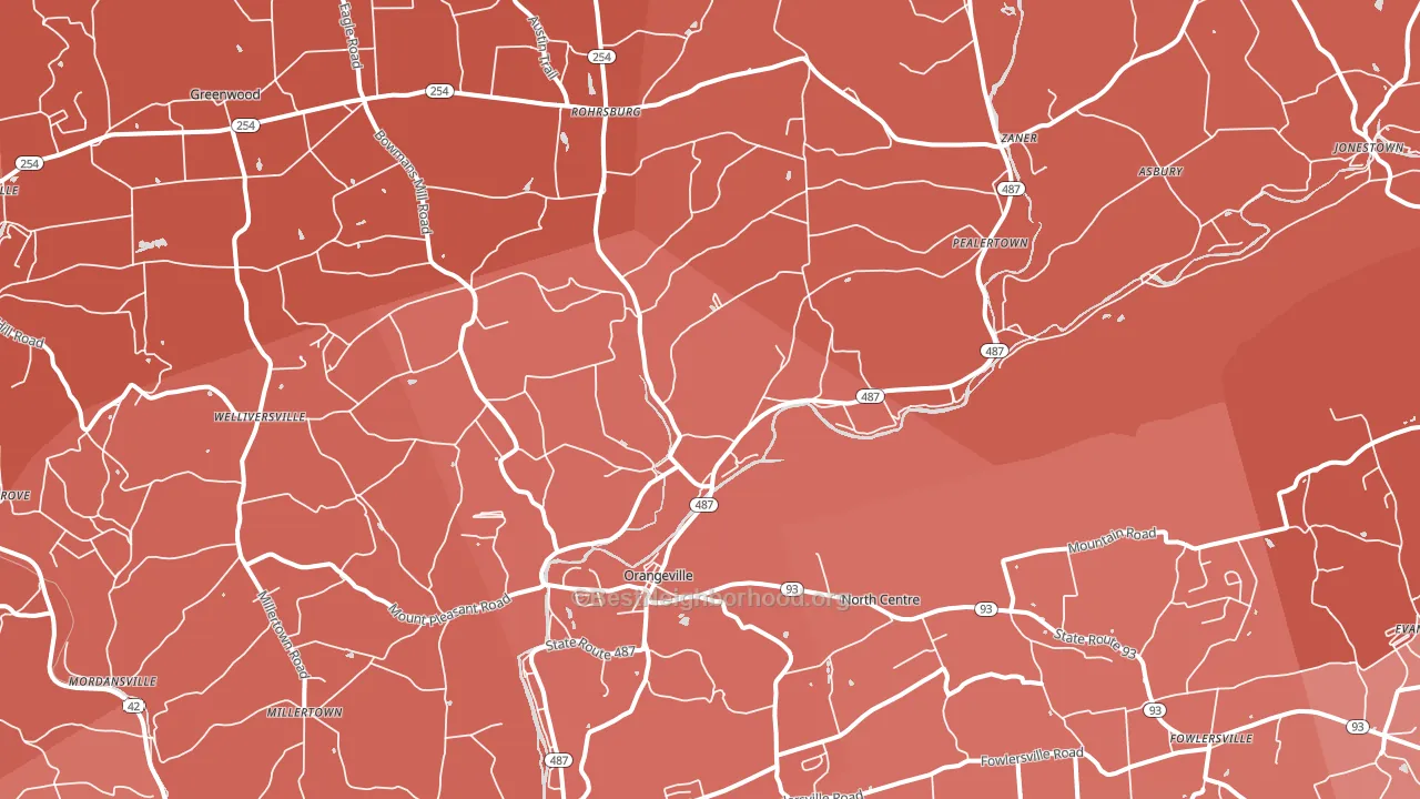 17859, PA block-group political-lean map