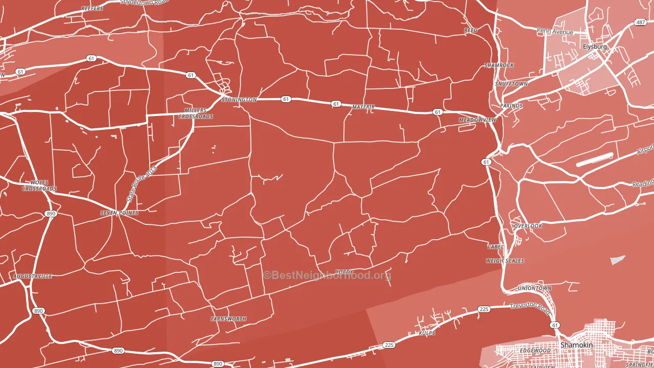17860, PA block-group political-lean map