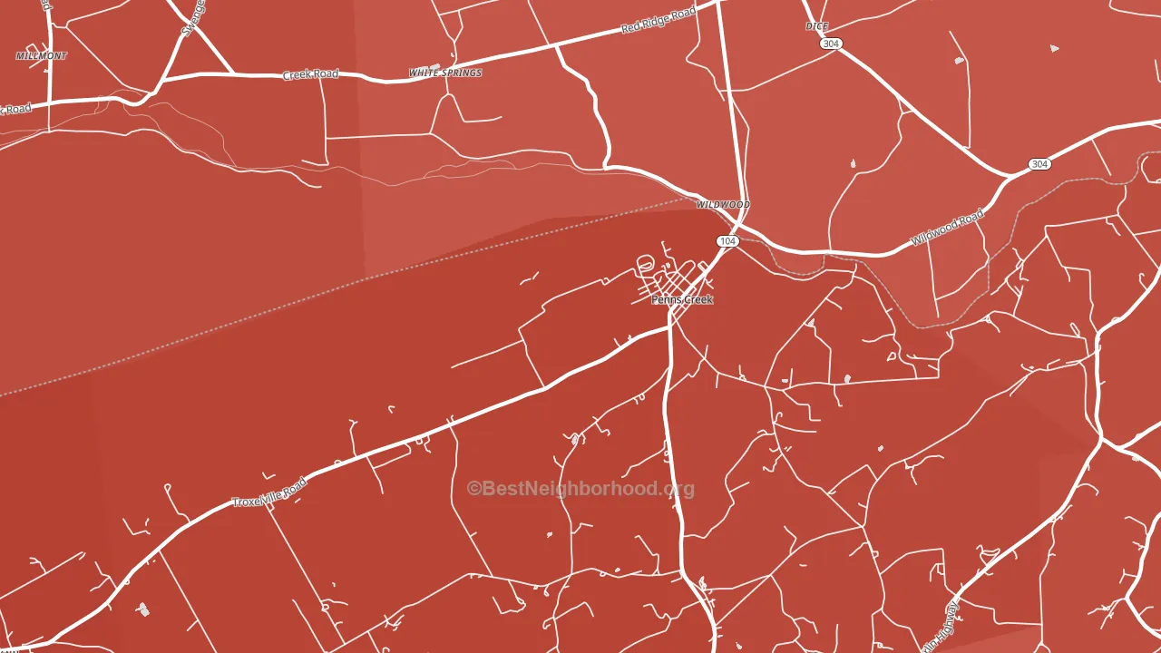 17862, PA block-group political-lean map