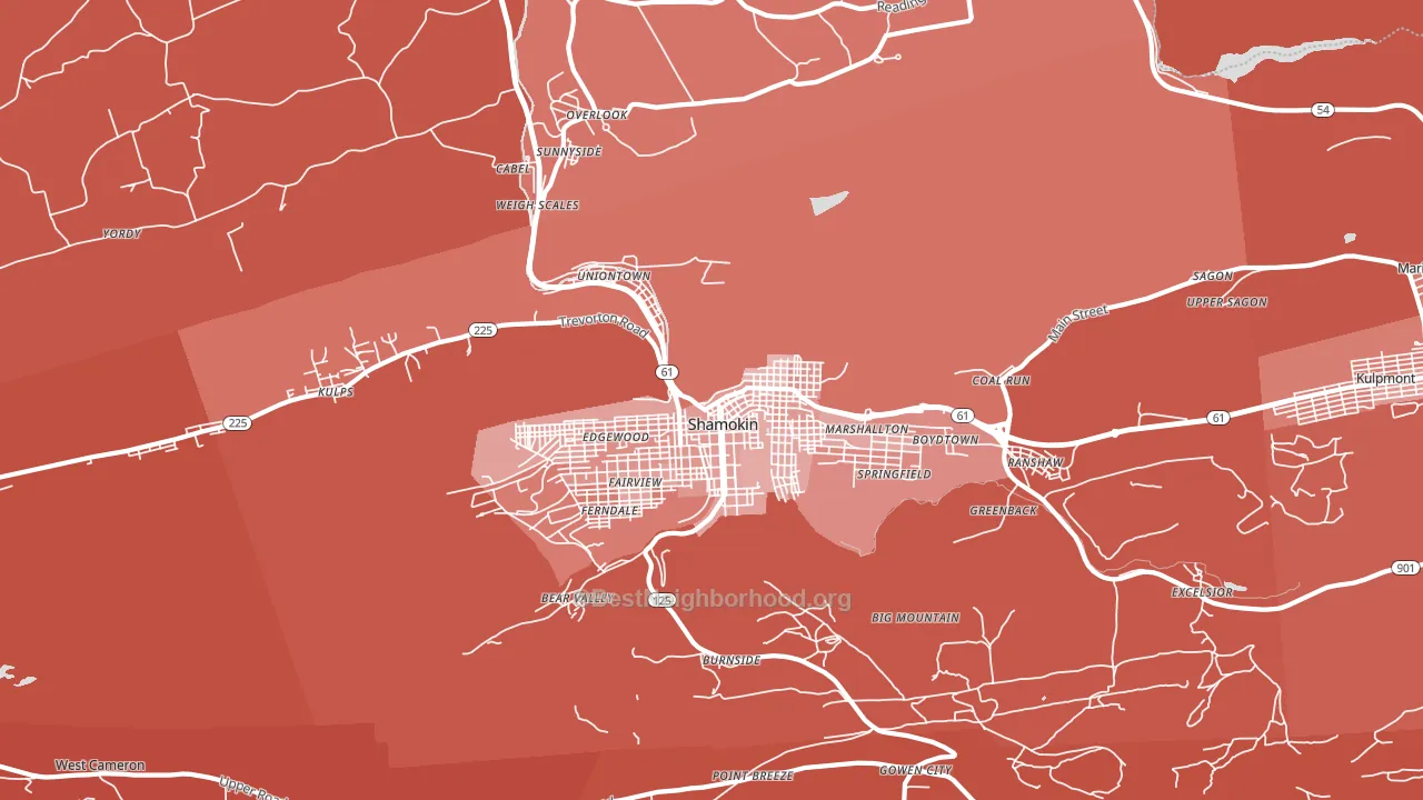 17866, PA block-group political-lean map