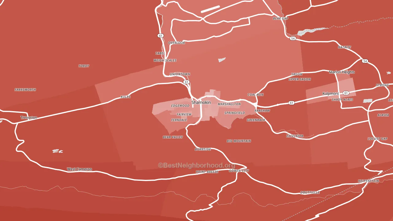 17872, PA block-group political-lean map