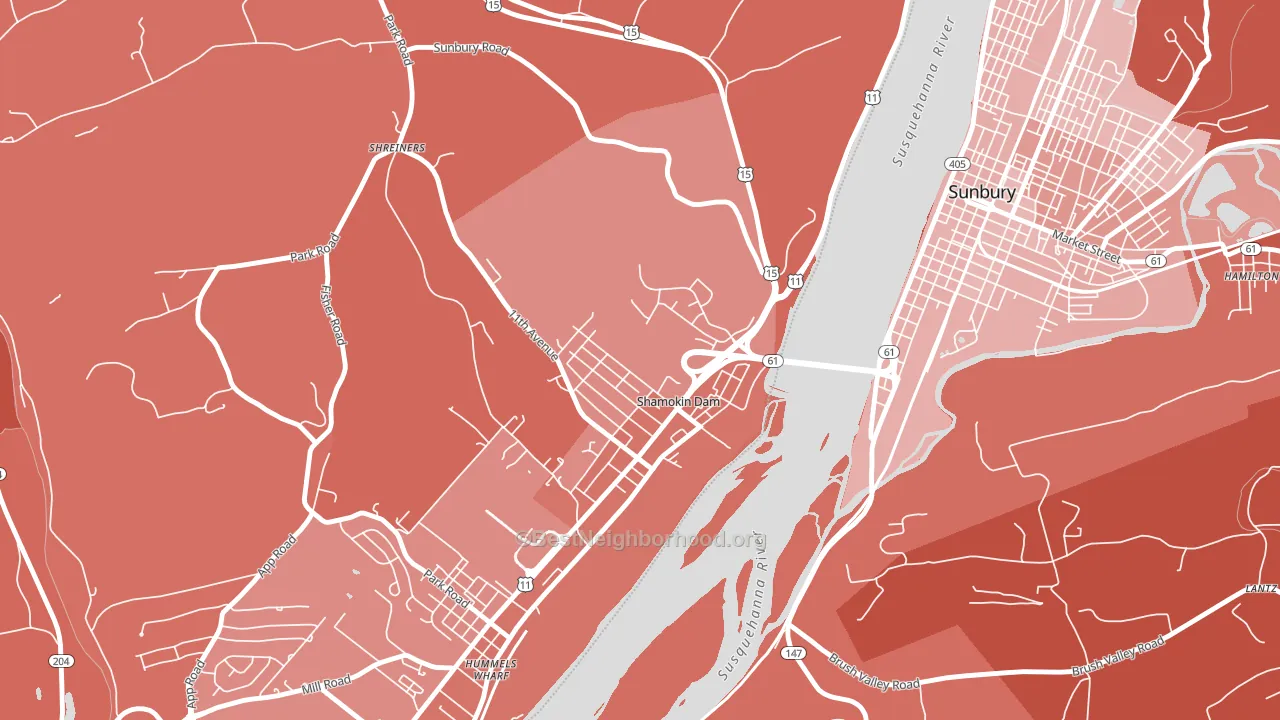 17876, PA block-group political-lean map