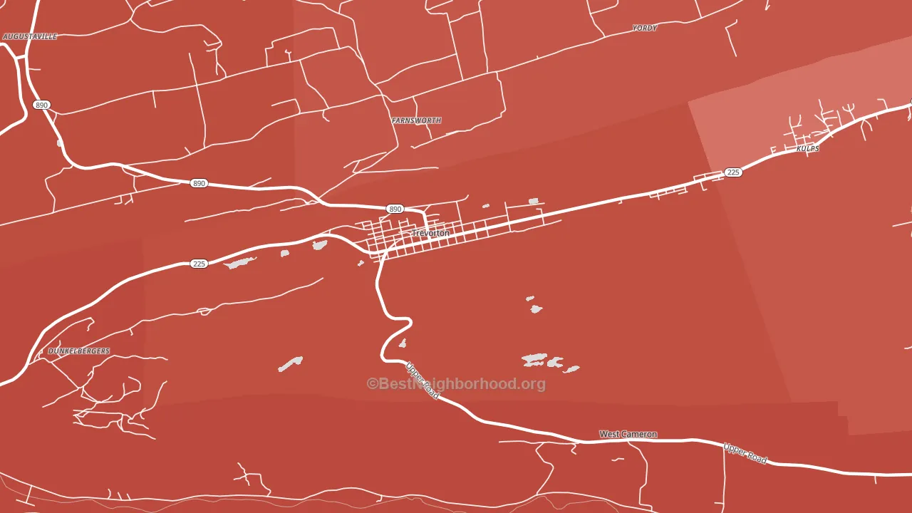 17881, PA block-group political-lean map