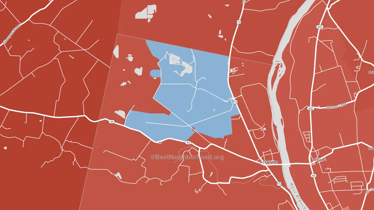 17887, PA block-group political-lean map
