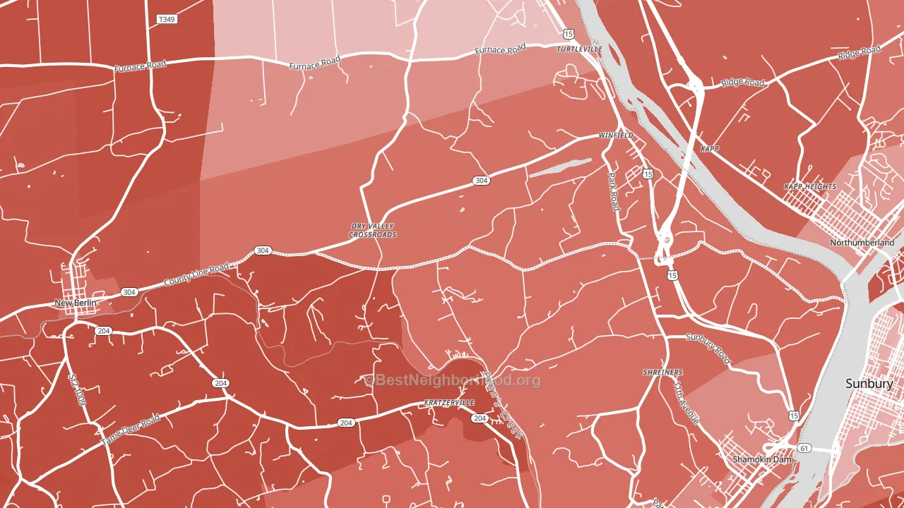 17889, PA block-group political-lean map