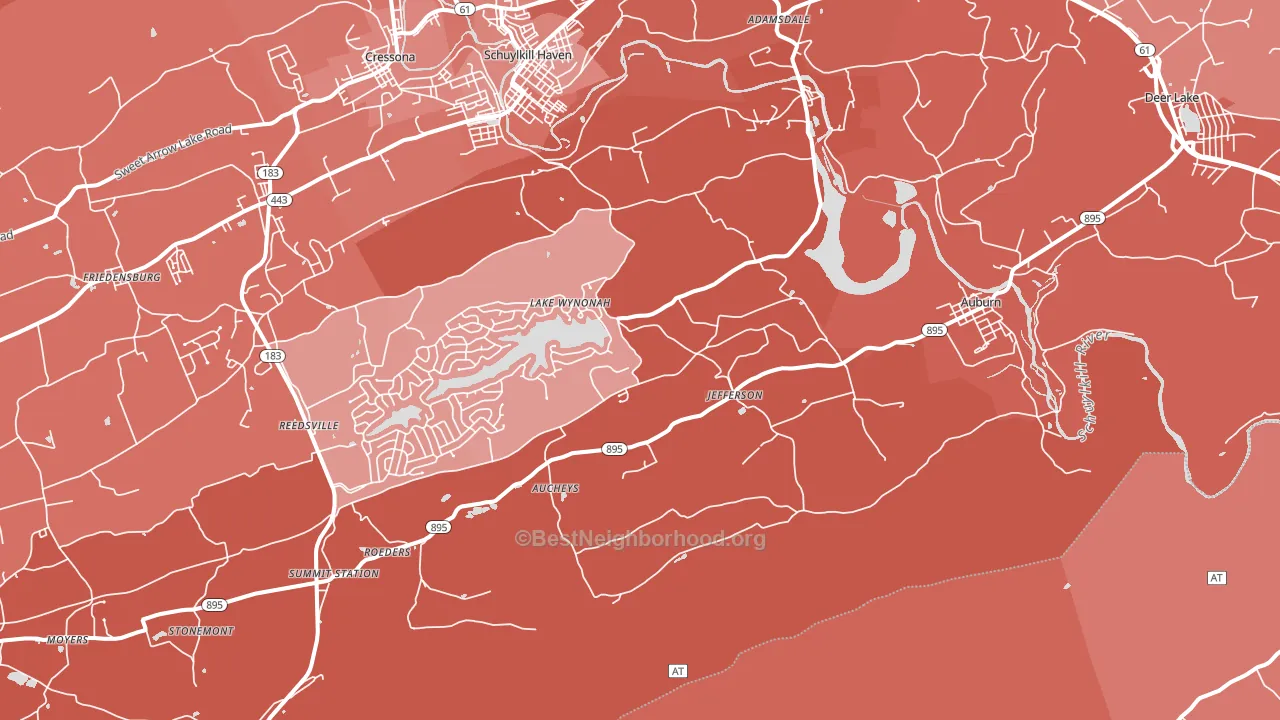 17922, PA block-group political-lean map