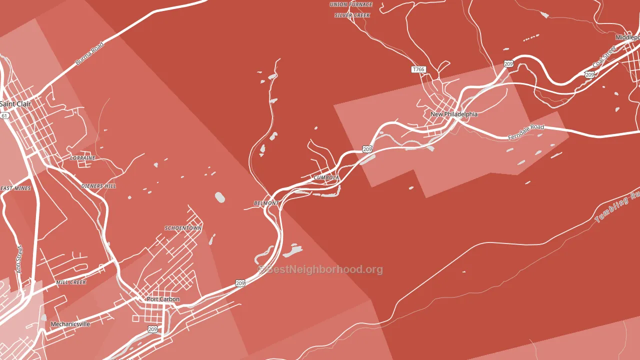 17930, PA block-group political-lean map