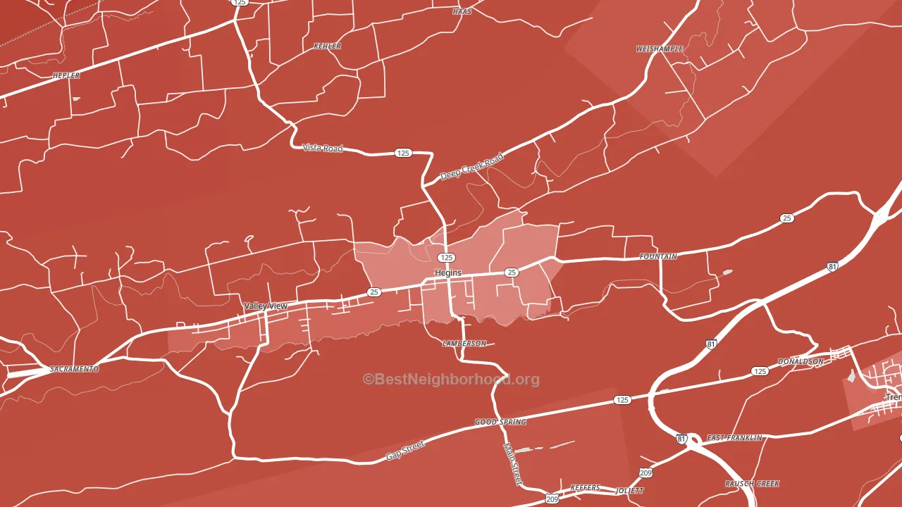 17938, PA block-group political-lean map