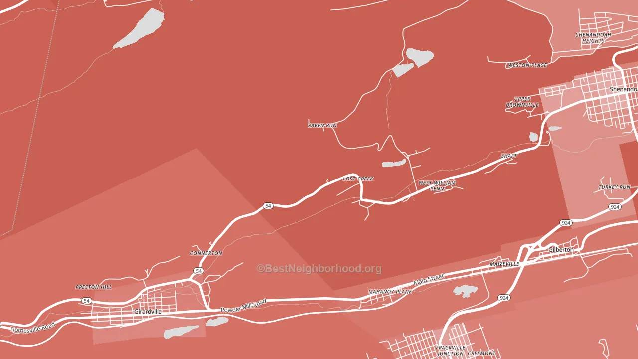 17946, PA block-group political-lean map